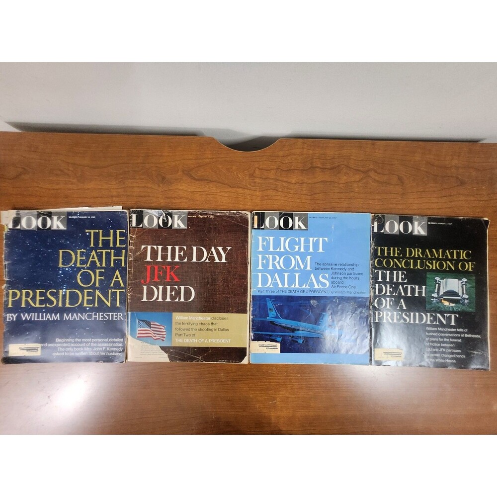 Vintage 1967 Death Of President JFK Lot Of 4 LOOK Mgazines By William Manchester
